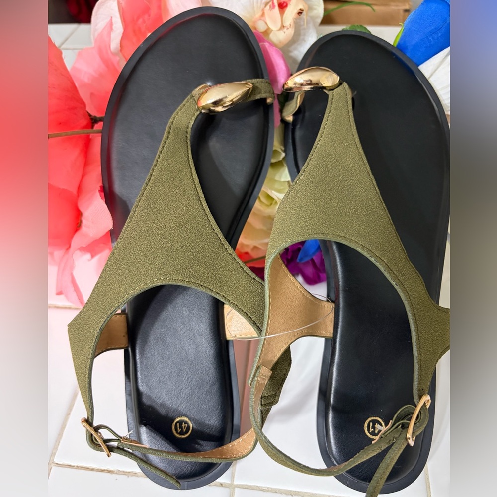 Elegant Women's Sandals - Black, Brown, Tan, Green